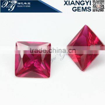 brilliant princess cut 8*8mm 5# square Egypt in 2015 price red corundum stones