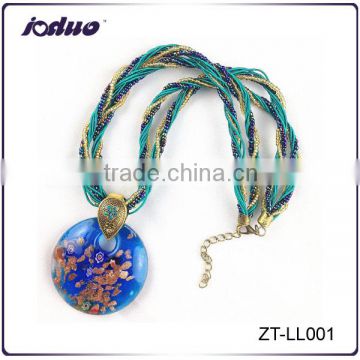 Retro Style Fashion Lady Glass Flower Necklaces Wholesale