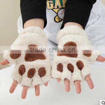 2016 hot sale warm animal paw gloves,pluh animal handling glove,Bear gloves