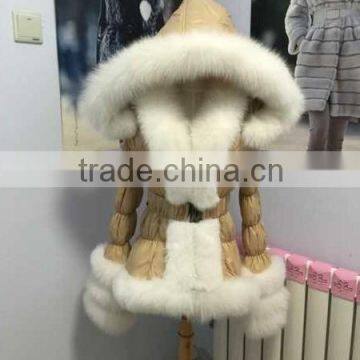 European down coat with fox fur trim for women DC13