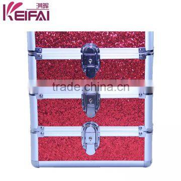 Personalized Most Popular Products Red Sequin PU Antique Professional Cosmetic Case photo-4