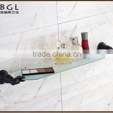 15637 hot sale zinc alloy orb bathroom accessories glass shelf