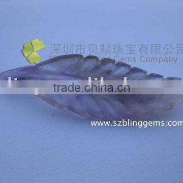 Hot seller Top quality Semi-precious gemstone Brazil Amethyst Leaf shape carving