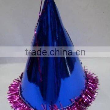 Plain Blue Cone Hats