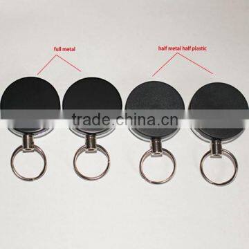2015 popular half black retractable metal badge reel holder