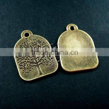 22x31mm vintage alloy antiqued bronze tree engraved pendant charm DIY necklace supplies 1810244