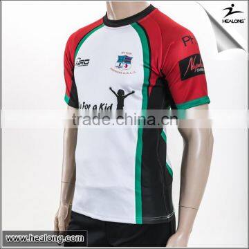 biggest factory eco-friendly Sublimated school short sleeves uruguay rugby jersey