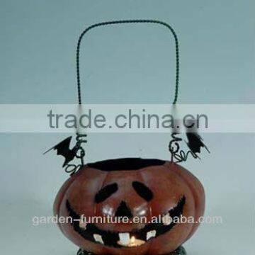 artificial iron pumpkin candle holder