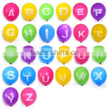 2015 Promotion colorful helium alphabet balloon, printed balloon, party balloon alphabet balloon