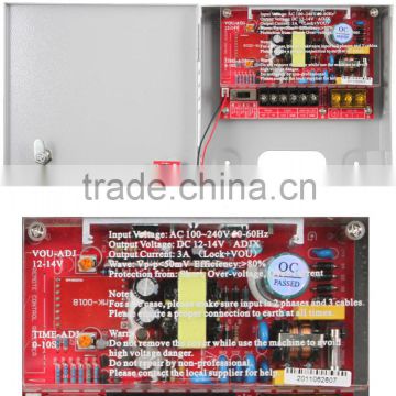 12v 3a access system power supply with grey clolor box for doors