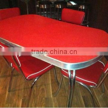 1950 style chrome retro dining table and chair