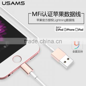 Genuine IOS9 USMAS MFI USB Cable for iPhone 6S Plus iPad iPod Metal MFI CABLE 100cm 2.4A High Speed Charge Data Sync Metal Cable