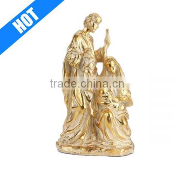 11.5inch Gold Religious Holy Family Christmas Resin Nativity Crafts