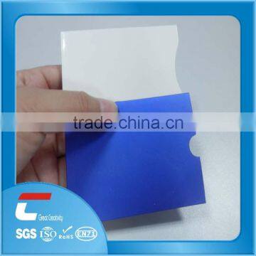 custom printing coated paper aluminum foil rfid blocking sleeve/plastic rfid blocking sleeve card