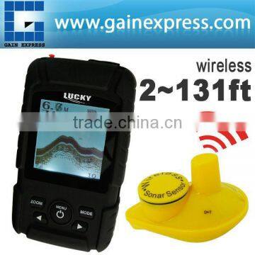 LUCKY Rechargeable Battery Waterproof Wireless Fishfinder/ Fish finder 2-131FT Sensor 125kHz Sonar Frequency Bottom Contour