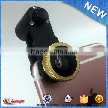 Promotion Gift For 3 in 1 Camera Lens Macro Lens Fisheye Lens Wide Lens Gold Manufacture