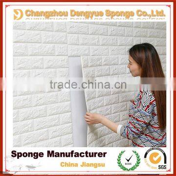 Innovative waterproof 3d pe foam brick , self adhesive wallpaper 3d wall paper