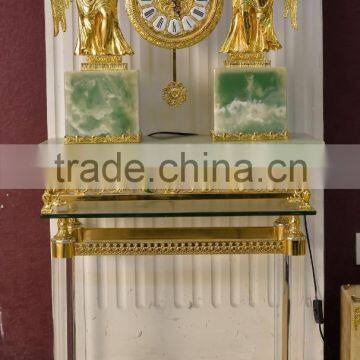 Antique Copper 24K Gold Plated Peacock Floor Lamp Clock, Peacock Hanging Floor Clock photo-5