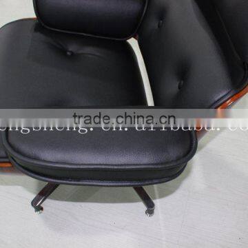 Cheap Lounge Chair With Ottoman Cowhide Leather Bentwood Frame photo-4