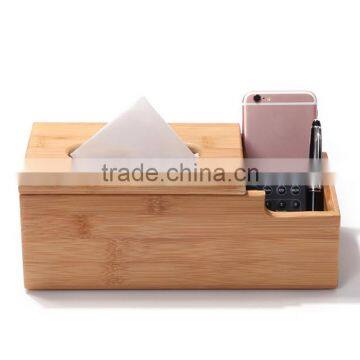 Custom Bamboo Wood Tissue Box Pen Holder,integrated Decorative Box photo-4