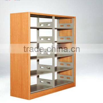 New style steel and wood library furniture,modern public office bookshelf,bookcase,book rack