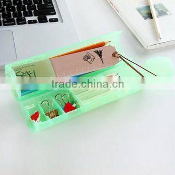 Wholesale Stock Multifunction Cylinder Shaped Portable Plastic Stationery Storage Box photo-2