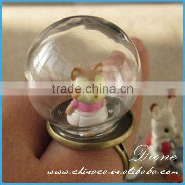 2017 Mini Glass Dome Globe Terrarium Ring With Copper photo-3