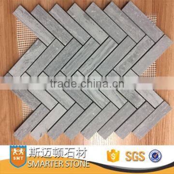 Spray gray marble mosaics herringbone tile for bathroom