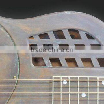 Ancient Finish Copper Alloy Body Tri-cone Resonator Guitar photo-4
