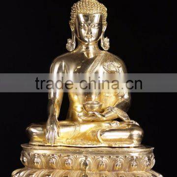 Antique Golden Life Size Thai Bronze Buddha Statue photo-3