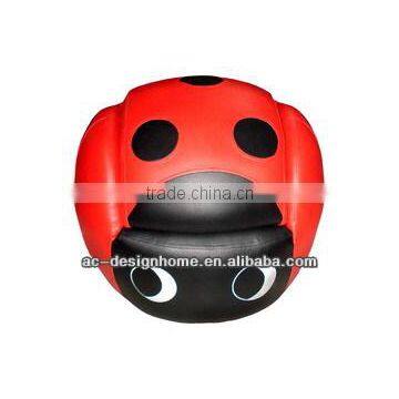 RED/BLACK BEETLE PVC/WOODEN KID ONE SEAT SOFA