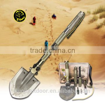 Light Weight Outdoor Multi-function Backpacking Gear with Shove Hoe Hammer Knife and Fire Starter