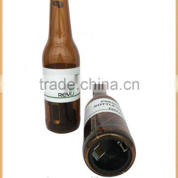 Novelty hotsale Sticker customized Beer bottle shape bottle opener