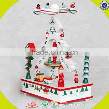 wholesale baby wooden snowman music box christmas gift kids wooden snowman music box W07B012C