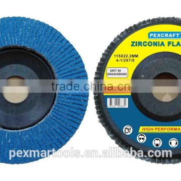 5'' Zirconia Alumina Abrasive Flap Discs For Stainless Steel 80m/s manufacturers