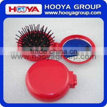 Round Comb With Folding Pocket Mirror