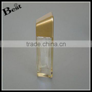 China Luxury Translucent Gold 100 ml Glass Bottle Cosmetic Perfume Bottle Glass With Bottle Gold Aluminum Spray and Cap photo-3