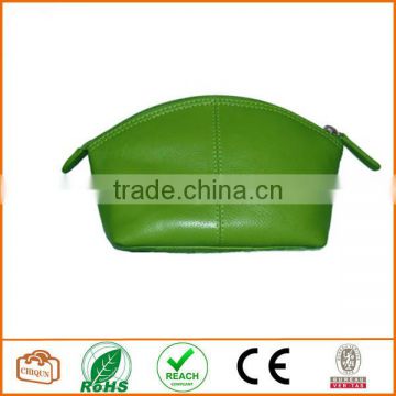 Leather Cosmetic Pouch Emerald