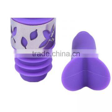 Eco-Friendly Feature Bar Accessories Type lily shape and Accept Custom Order silicone wine bottle stopper