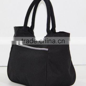 Canvas Fabric Handbag With Padded Rope Handle & With Magnet Button Closure photo-2