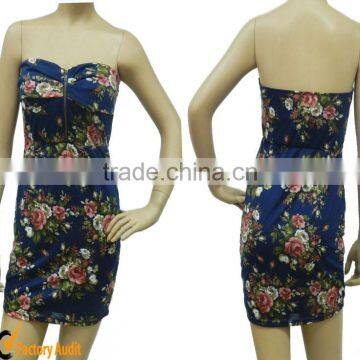 Hot! floral print sexy mini cocktail dress