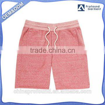 Fashion slub yarn jersey short elastic waist shorts for men