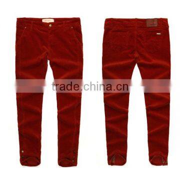 2015 Latest Design Apparel Clothing Manufacturer Top Fashion Casual Smart Slim Fit Women's Corduroy Pants photo-4