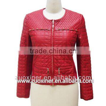 winter 2014 woman fashion leather jacket