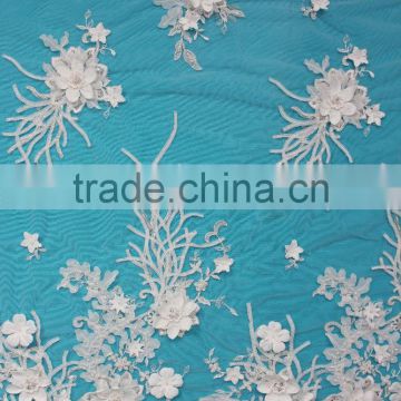 The new design embroidery laser cut lace fabric for wedding dress