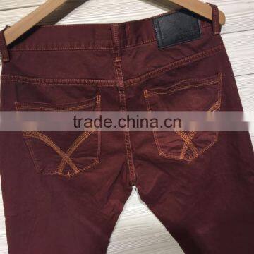 GZY New Fashion Dark Pure Red Men Jeans Factory China Low Price Stock photo-4