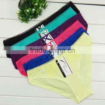 Plain Color Ladies Briefs Cotton Material and Sex Underwear Product Type Sexy Lingerie photo-4