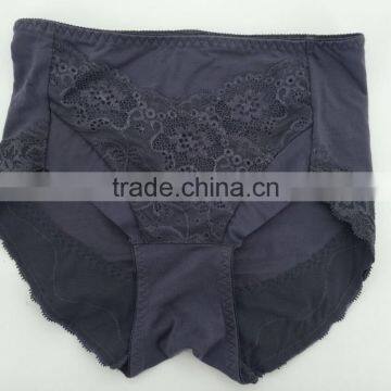 2015 New Arrival Dark Purple Color Briefs With Lace Big Size Women Mommy Pants