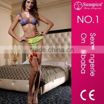 New Arrival Blue Color Garter Belt Lingerie Sexy Hot Transparent