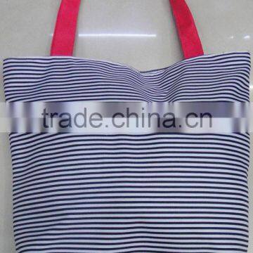 Fashion Lady popular shoulder canvas stripe bag